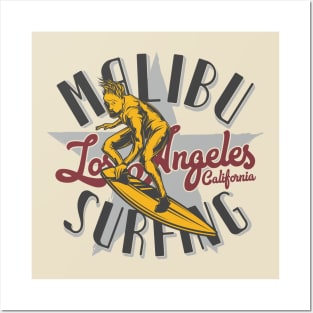 Malibu Surfers old school los angeles vintage Posters and Art